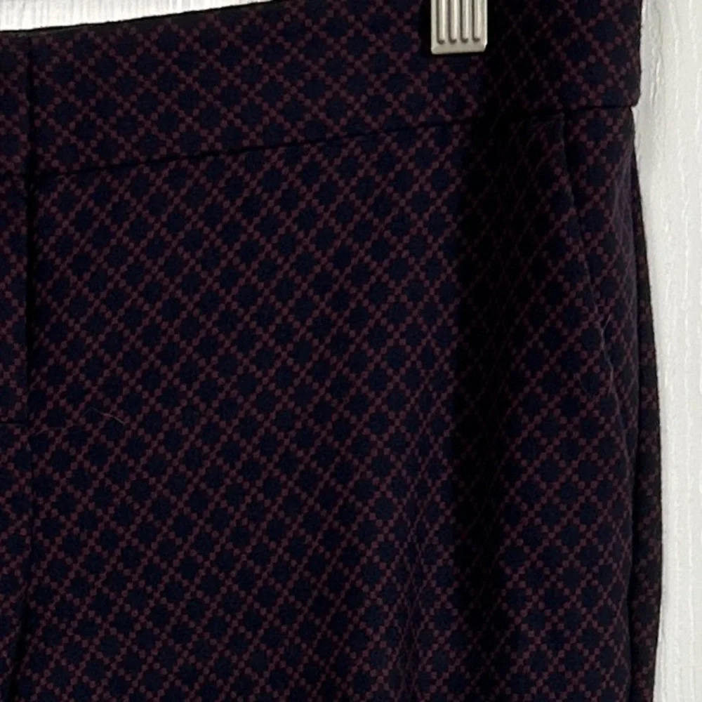 Express "Columnist" Navy/Plum Diamond Pattern Pan… - image 3